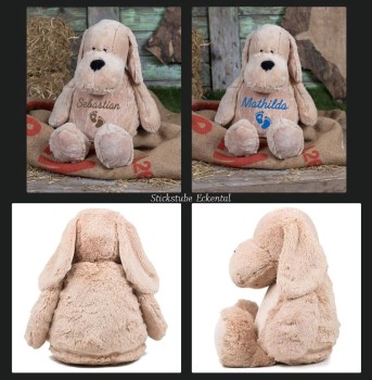 Stofftier Hund mit Namen
